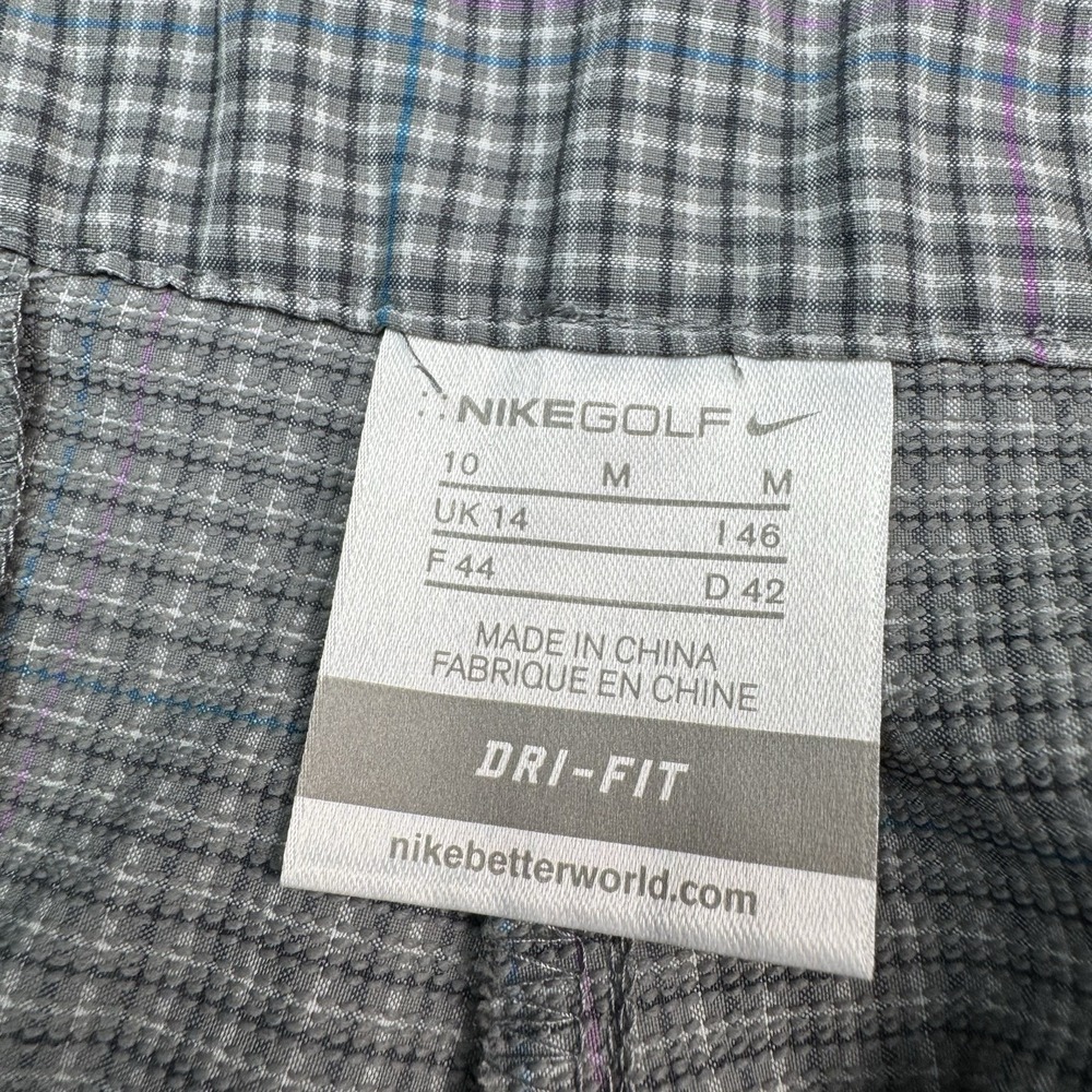 Nike Golf Pants Womens 10 Fits 33x31 Gray Blue Purple Check Dri Fit 416645-015 - Picture 8 of 12